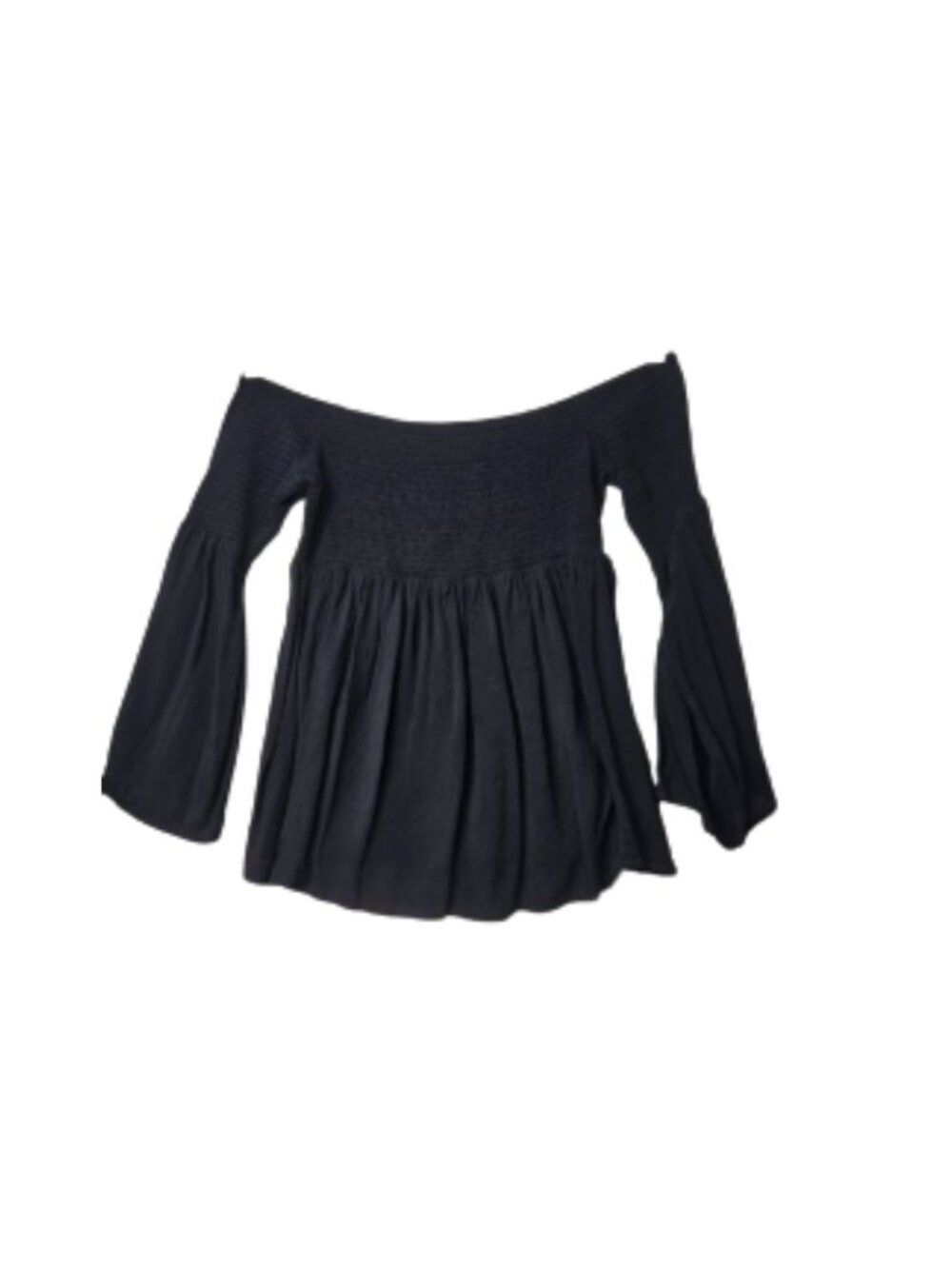 Torrid Black Smocked Off Shoulder Peasant Blouse Size 0 Large 12 12/14